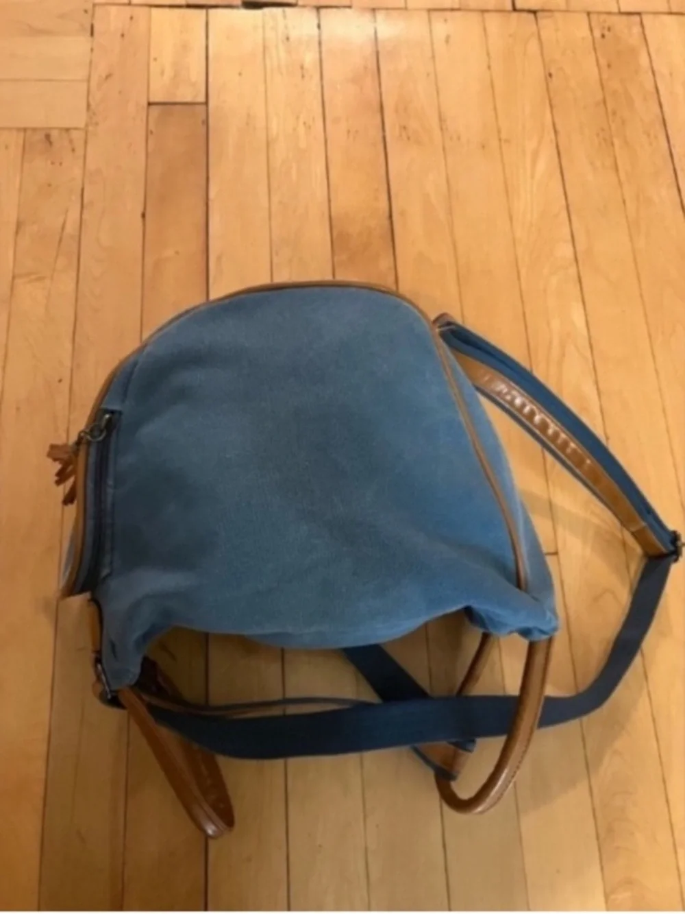 Oris Jet Setter Blue Canvas Tan Trim Small Soft Travel Backpack